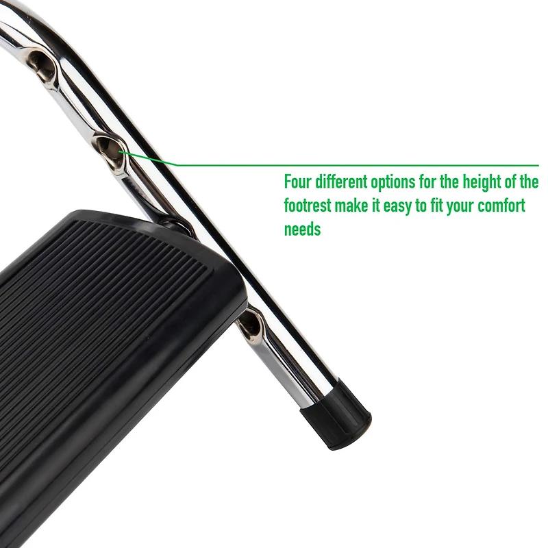 Mind Reader Black Adjustable Height Footrest for Under Desk