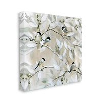 Stupell Industries Chickadee Birds on Branches Canvas Wall Art