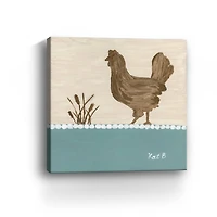Out To Pasture I Brown Chicken Canvas Giclee