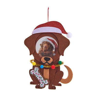 2.5" Dog in Santa Hat Felt Ornament Frame by Studio Décor®