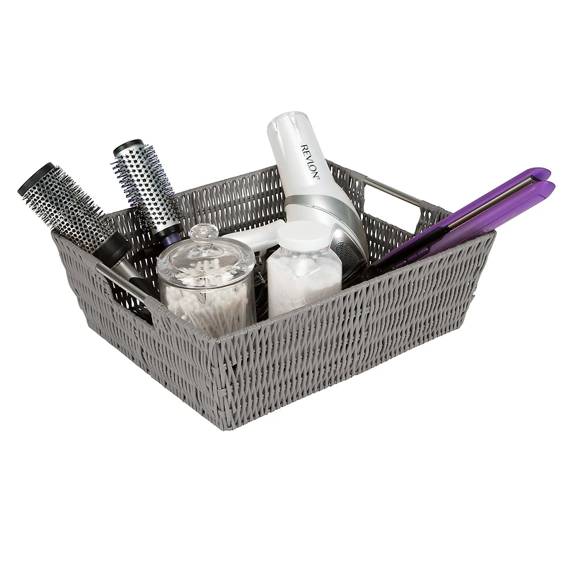 Simplify Shelf Storage Rattan Tote Basket