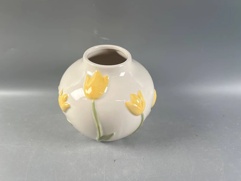 6" Yellow Tulip Ceramic Vase by Ashland®
