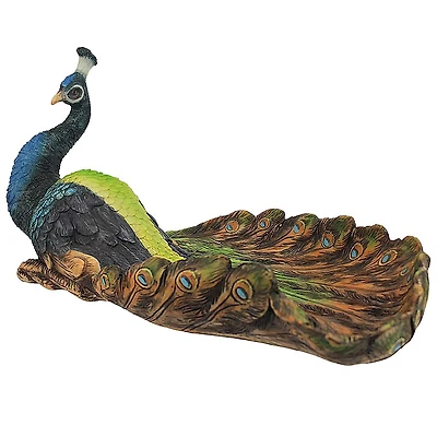 Design Toscano® 12" The Pleasing Peacock Sculptural Dish