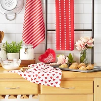 Assorted Dobby Hearts Dishtowel (Set of 3)