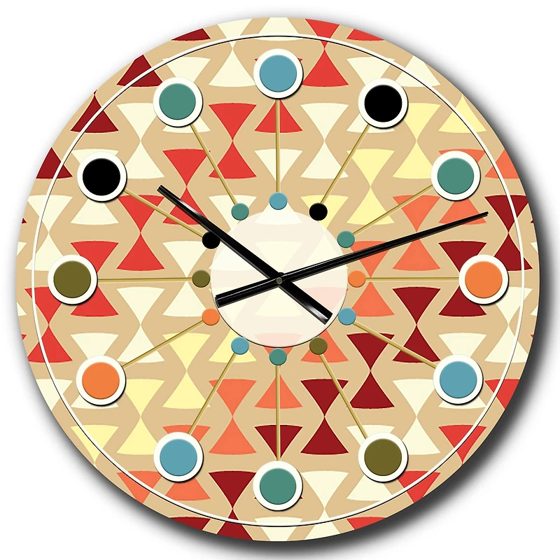 Designart 'Triangular Retro Design Ix Mid-Century Modern Wall Clock