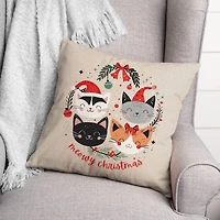 Meowy Christmas 18" x 18" Spun Poly Pillow