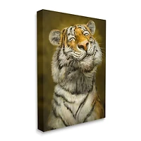 Stupell Industries Happy Tiger Funny Large Cat Animal Painting Canvas Wall Art