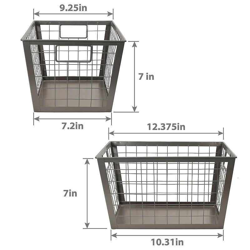 12.5" Gray Wire Multifunctional Basket