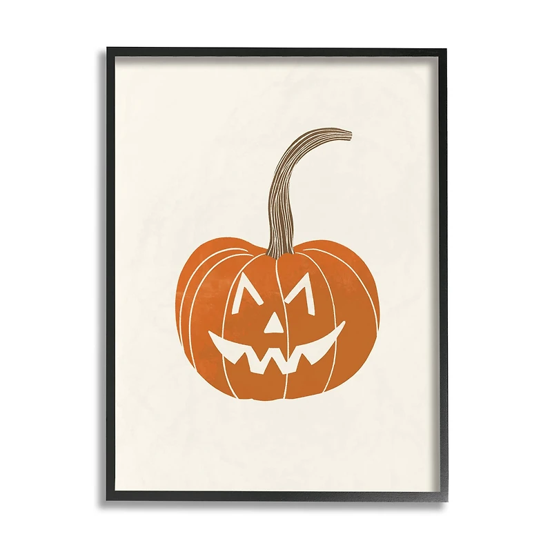 Stupell Industries Casual Jack-o-Lantern Smile Framed Giclee Art