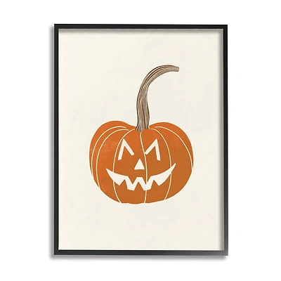 Stupell Industries Casual Jack-o-Lantern Smile Framed Giclee Art