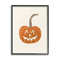 Stupell Industries Casual Jack-o-Lantern Smile Framed Giclee Art