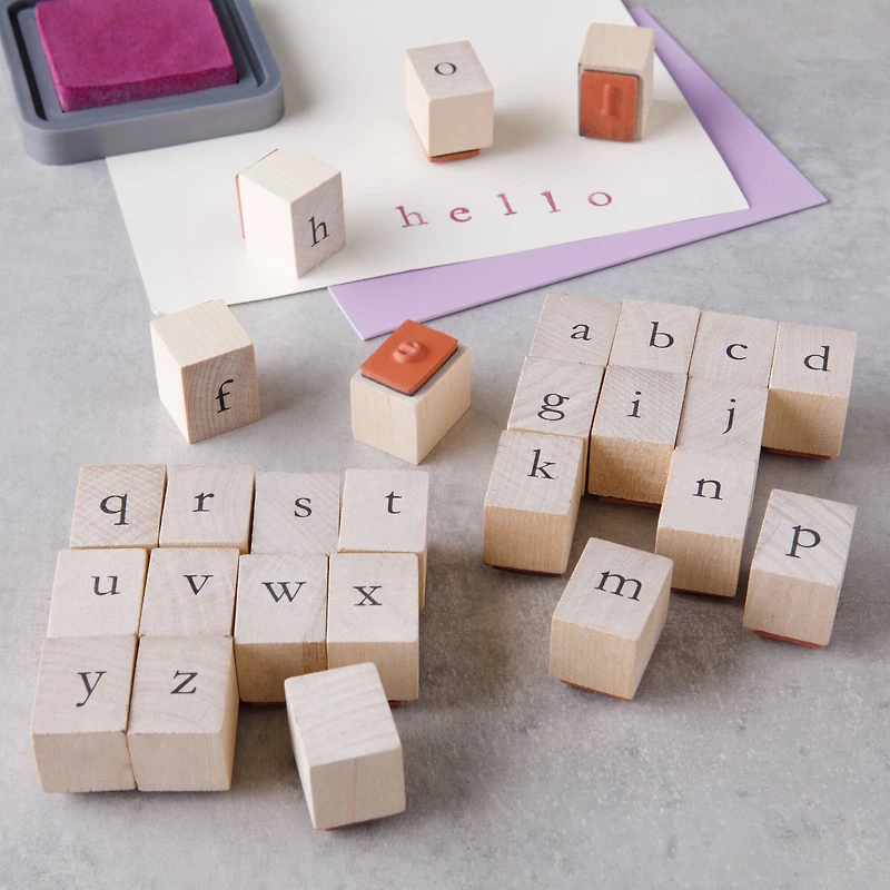 12 Pack: Lowercase Alphabet Wood Stamp Set by Recollections™