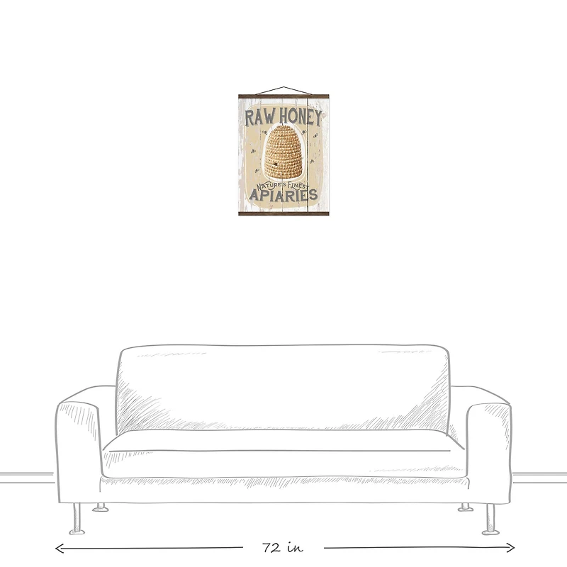 Raw Honey Teak Hanging Canvas