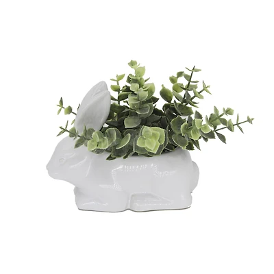 Flora Bunda® 7" Eucalyptus in Ceramic Bunny