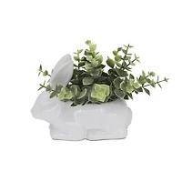 Flora Bunda® 7" Eucalyptus in Ceramic Bunny