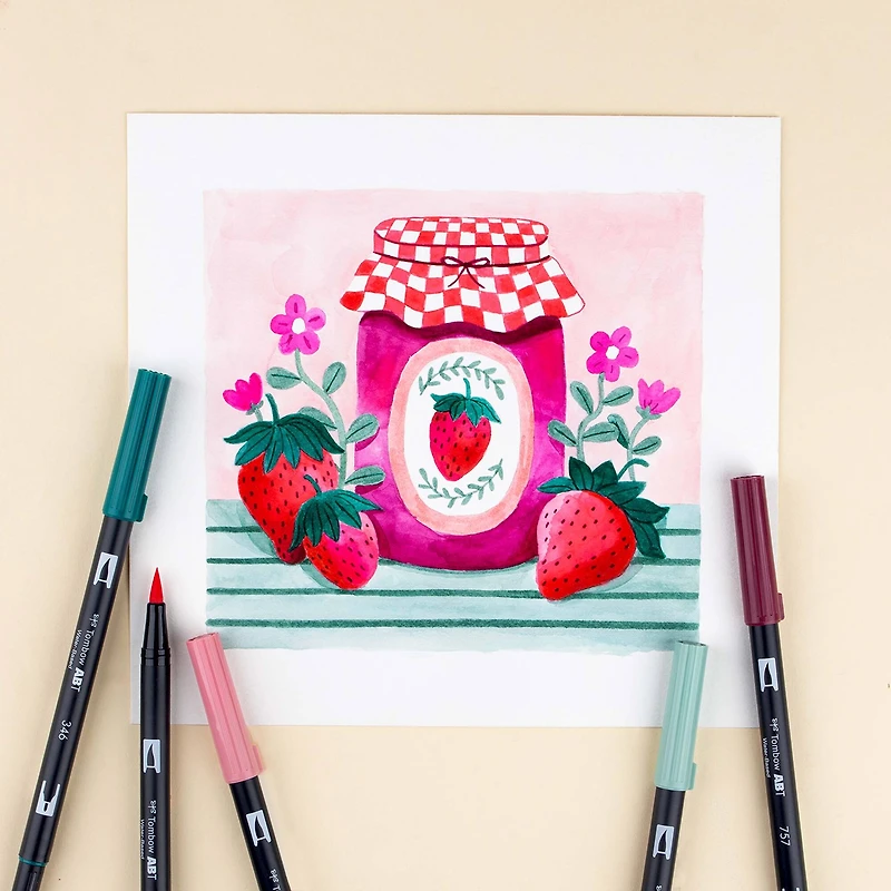 Tombow Very Berry Dual Brush Pen Set