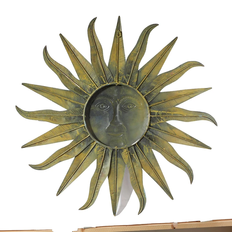 Gray & Gold  Sun Metal Wall Accent