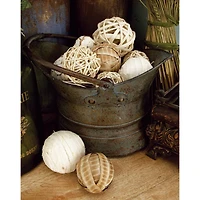 Silver Metal Rustic Planter Set