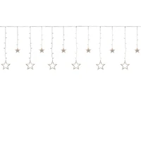 138ct. Clear LED Star Drop Window Curtain Christmas Lights with Clear Wire