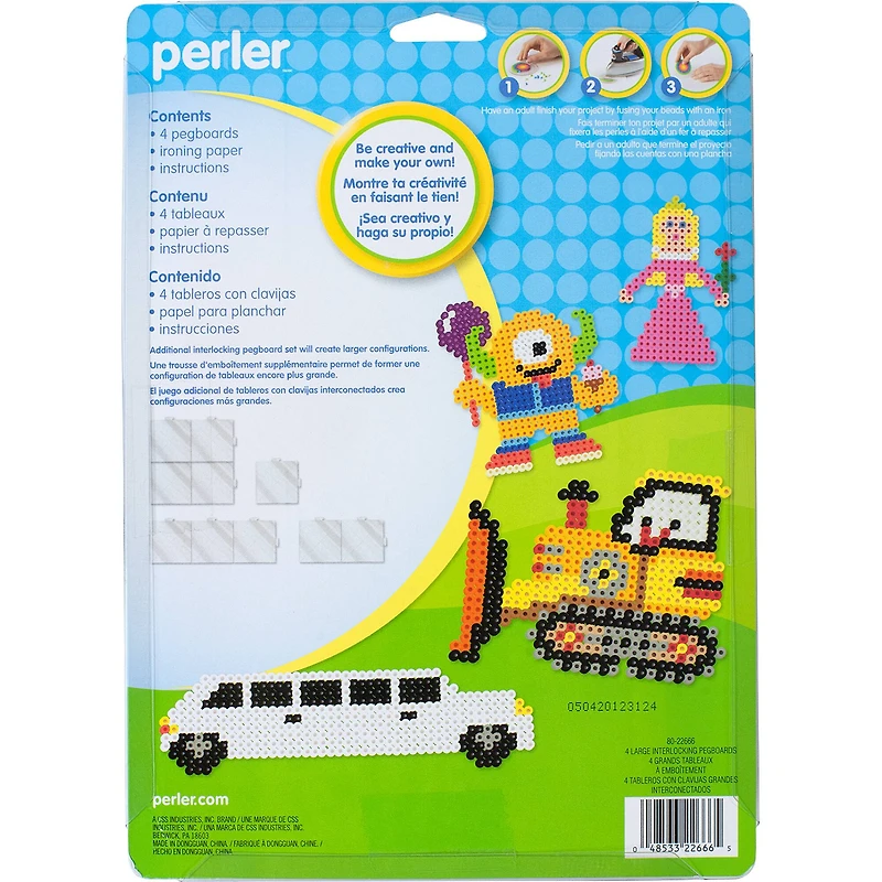 Perler® Large Interlocking Pegboard Set, 4ct.