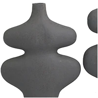 Black Ceramic Oblong Abstract Vase Set