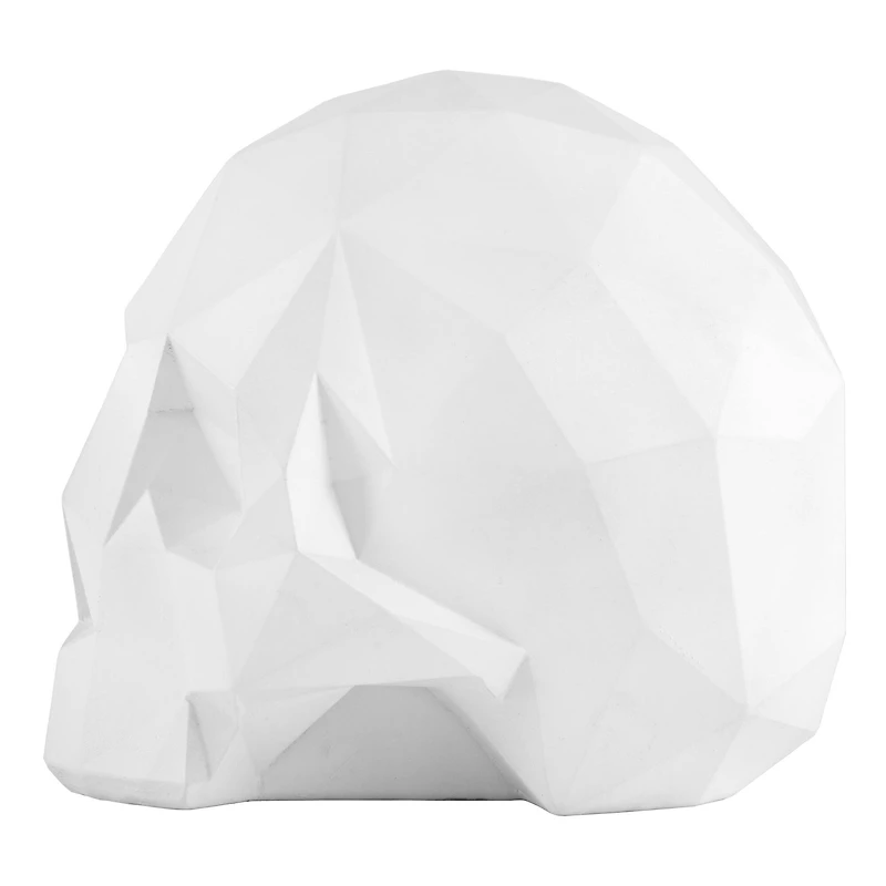6" White Origami Skull Tabletop Figurine