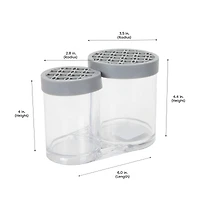 Simplify Gray 2 Compartment Cosmetic Brush Holder