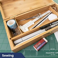 Pacific Arc 13" Bamboo Paint Box with 3 Compartments
