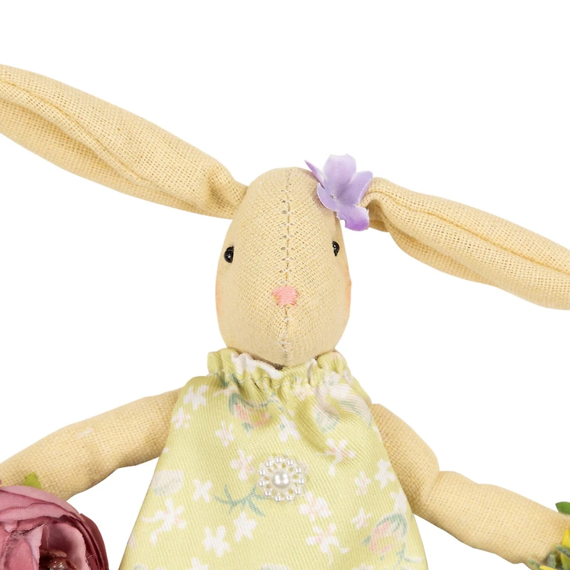 10" Girl Bunny Artificial Floral Easter Wreath