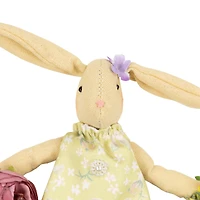 10" Girl Bunny Artificial Floral Easter Wreath