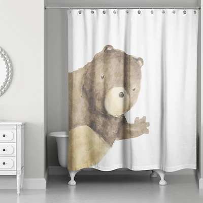 Hullo Bear Waving 71" x 74" Shower Curtain