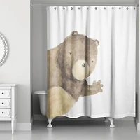 Hullo Bear Waving 71" x 74" Shower Curtain