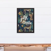 Just Chill Tropical Cheetah Black Framed Canvas Art