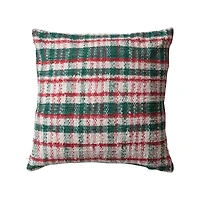 Hello Honey® 20" Red & Green Plaid Woven Throw Pillow