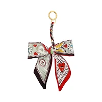 Blue Moon Studio™ Red Hearts & Bees Print Bow Bag Charm