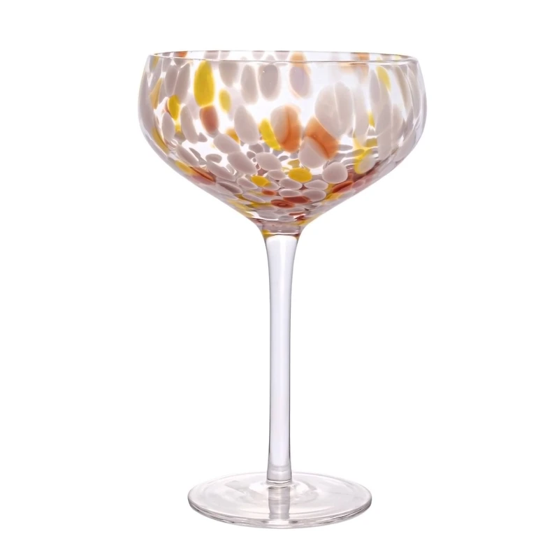 Hello Honey® 7" Speckle Round Stemmed Champagne Coupe Glass Set