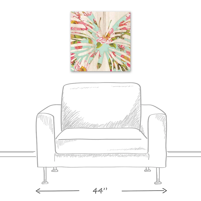 Bright Butterfly Silhouette 20" x 20" Canvas Wall Art