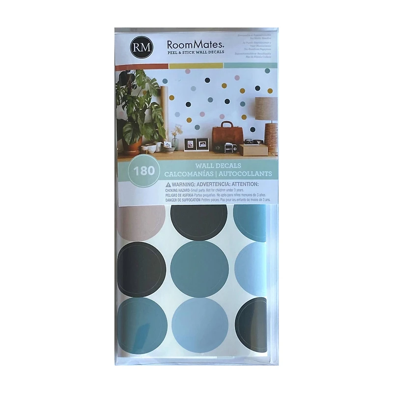 RoomMates Pink, Yellow & Blue Dot Peel & Stick Wall Decals