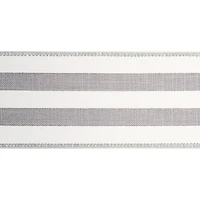 2.5" x 25ft. Faux Linen Wired Thick Striped Ribbon by Celebrate It™ Décor