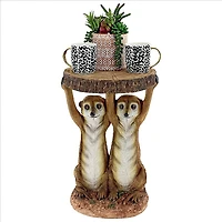 Design Toscano 20.5" Kalahari Meerkat Maitre d's Sculptural Side Table