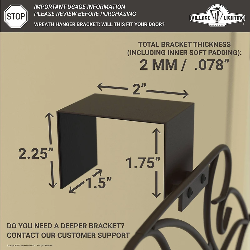 Village Lighting Adjustable Colonial Wreath Hanger