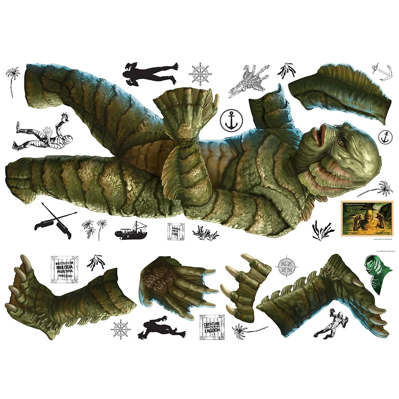 RoomMates Classic Monsters Creature from the Black Lagoon Giant Peel & Stick Wall Decals