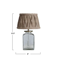 Hello Honey® 12.5" Clear & Natural Farmhouse Glass Table Lamp
