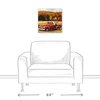 Fall Red Truck Highland 16" x 16" Canvas Wall Art