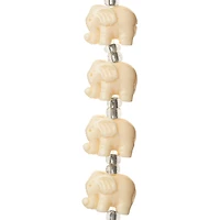 12 Packs: 6 ct. (72 total)  White Reconstituted Stone Elephant Beads, 15mm by Bead Landing™
