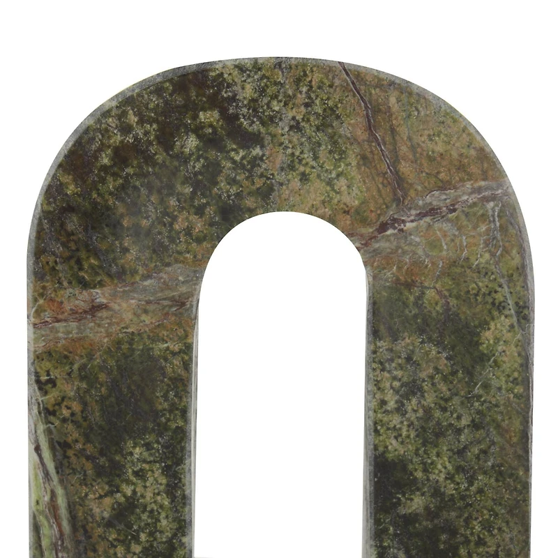 6" Green Marble Arched Bookend Set