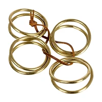Hello Honey® Modern Round Brass Napkin Rings with Leather Tie Set