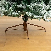 7ft. Pre-Lit Flocked Fir Artificial Christmas Tree, Warm White LED Lights 