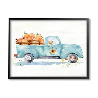Stupell Industries Sunflower Market Pumpkin Truck Framed Giclee Art