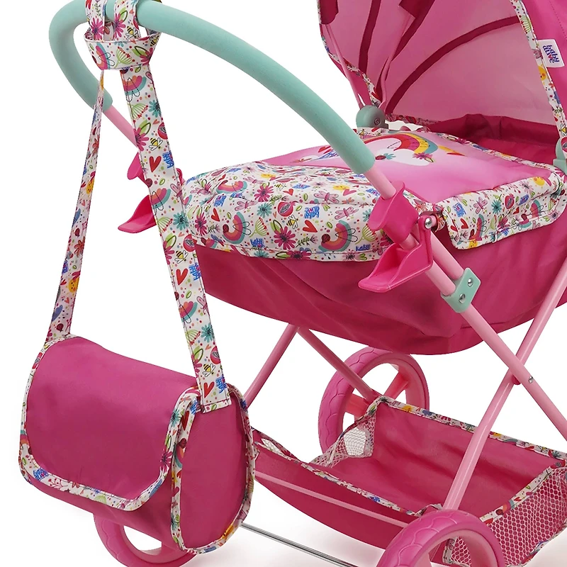 509 Crew Baby Alive Pink and Rainbow Deluxe Classic Doll Pram